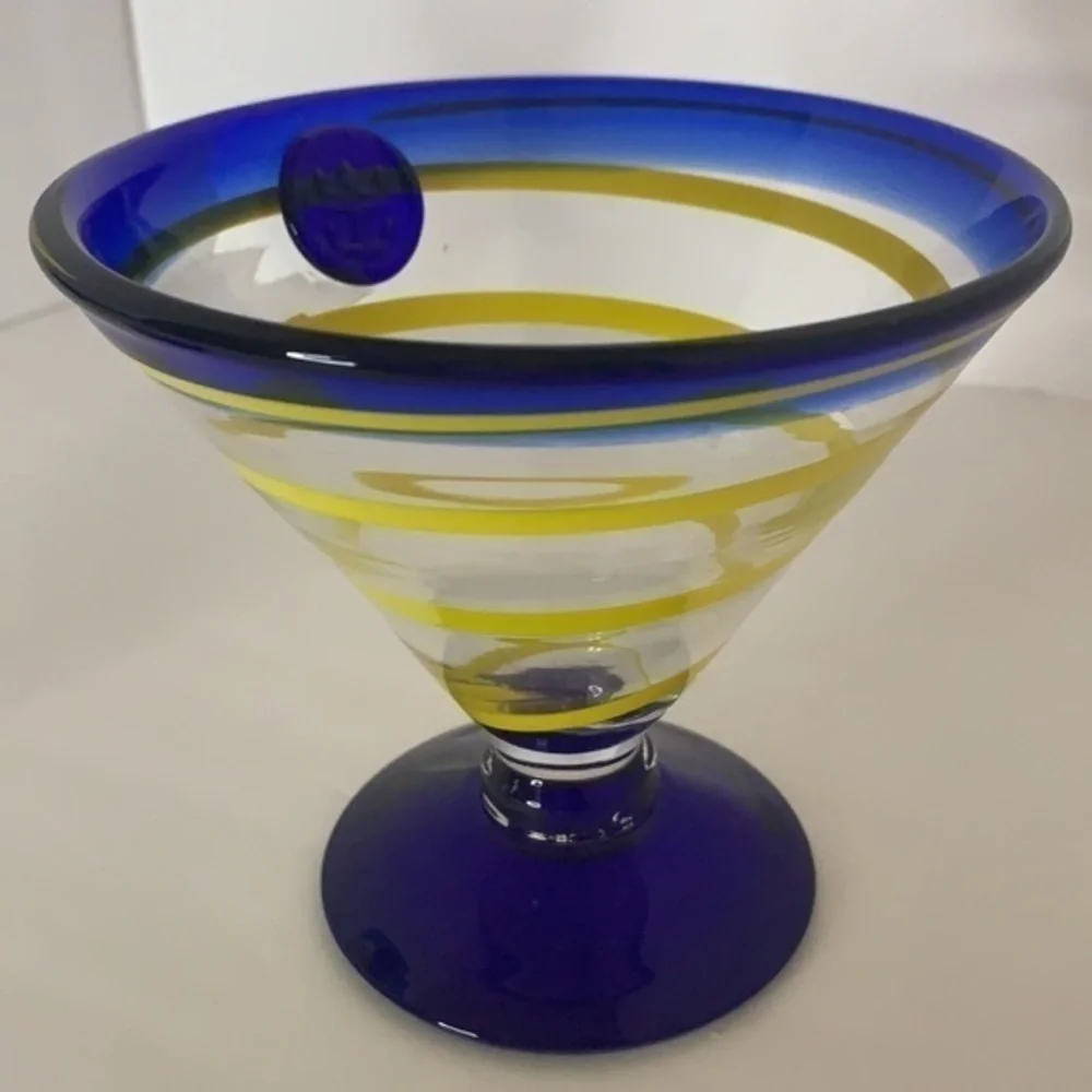 MARTINI GLASSES ART HAND BLOWN GLASSES